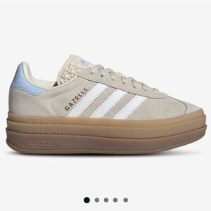 Adidas Bold Gazelle Kids Shoes – Tan/Blue/Gum, Size 3.5 (Fits Women’s 5.5)